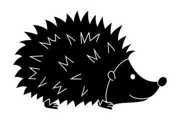 Hedgehog silhouette. Vector illustration isolated on white background.