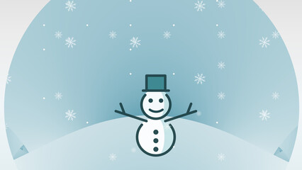Snowball for Christmas greeting with snowman