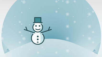 Snowball for Christmas greeting with snowman