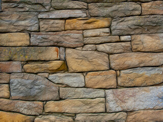 3D illustration stone wall dry building wall