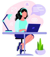 Isolation concept. Studying/working/business from home during Covid. Stay home.