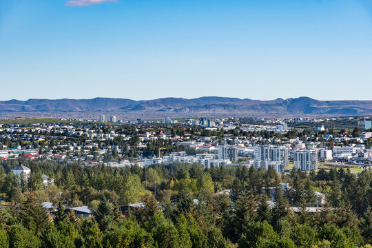 View over city of Reykjavik in Iceland