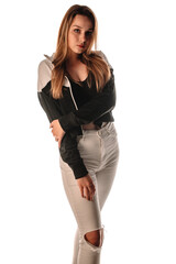 Front view of attractive woman looking into the camera