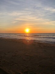 Fototapeta na wymiar Sunrise over the Atlantic Ocean in Long Island NY