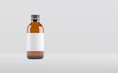 Pharmaceutical Alcohol Bottle Mockup 3D Illustration 