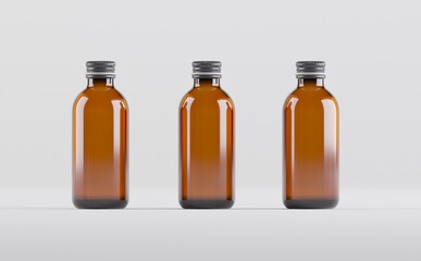 Pharmaceutical Alcohol Bottle Mockup 3D Illustration 