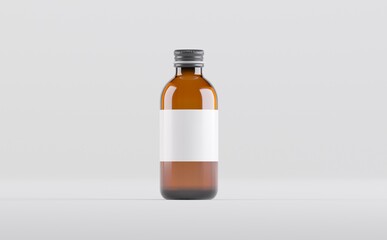 Pharmaceutical Alcohol Bottle Mockup 3D Illustration 