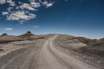 Dirt Road cuts into desert ground