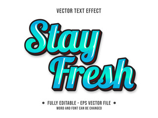Editable text effect - Stay fresh blue gradient color style