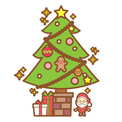 クリスマスツリー　イラスト素材