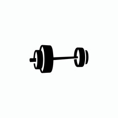 Fototapeta na wymiar Simple iron dumbbell weight icon and logo design vector template