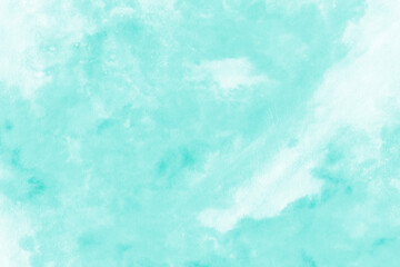 Soft spot watercolor paint Tiffany blue hand drawn. Beautiful abstract watercolor background, blot...