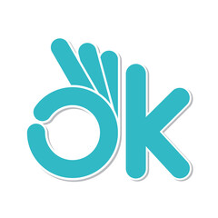 Obraz premium OK and Good gesture logo design template symbol, vector illustration