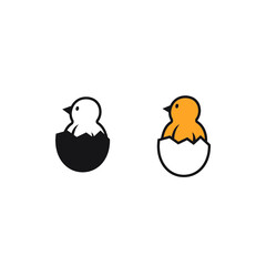 chicken egg hatch icon logo 