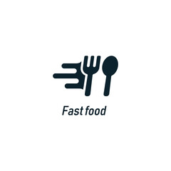 Obraz premium spoon and fork icon restaurant logo 