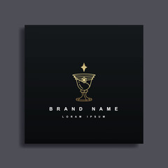 Holy grail luxury logo, medieval gothic style concept art.