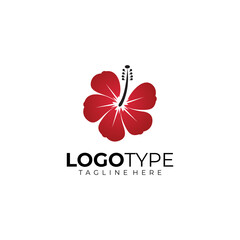 hibiscus logo icon vector isolated - obrazy, fototapety, plakaty