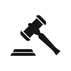 Auction Hammer icon design isolated on white background