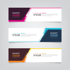 Vector abstract banner design web template. Abstract geometric design banner web template on grey background. Header footer Web Design Elements. Collection of web banner template