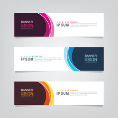 Vector abstract banner design web template. Abstract geometric design banner web template on grey background. Header footer Web Design Elements. Collection of web banner template