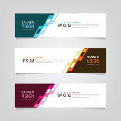 Vector abstract banner design web template. Abstract geometric design banner web template on grey background. Header footer Web Design Elements. Collection of web banner template