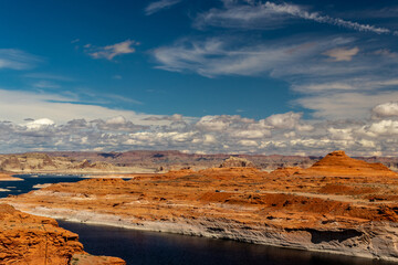 The chains and rolling thick layer of clouds on a bright Spring afternoon, Page, AZ