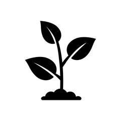 Vector Plant icon, seedling symbol on isolated white background for UI/UX and website.