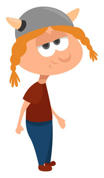 recommend clip art: Viking girl ,illustration, vector on white background