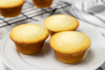 Homemade lemon cream cheese filling cupcake ready to serve