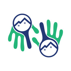 Obraz premium Let's stop covid-19 stay home stay safe logo design. Stay home, stay safe vector,