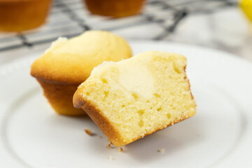 Homemade lemon cream cheese filling cupcake ready to serve