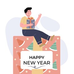 Man holding box at big box