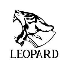 leopard animal head logo design