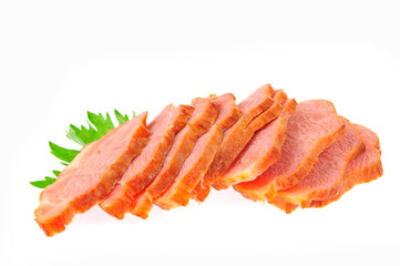 Smoked meat isolated on a white background