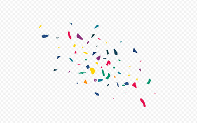 Yellow Confetti Festival Transparent Background. 
