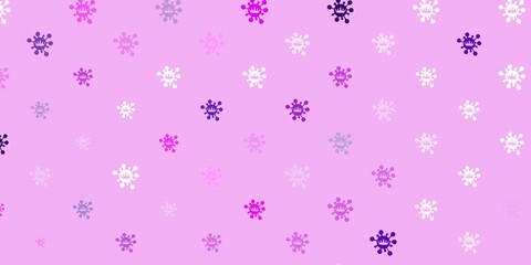 Light pink vector backdrop with virus symbols.