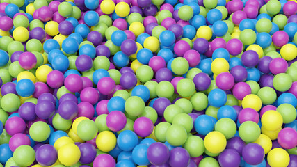Abstract background with colorful balls. 3d render