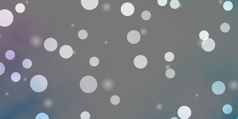 Light Pink, Blue vector layout with circles, stars.
