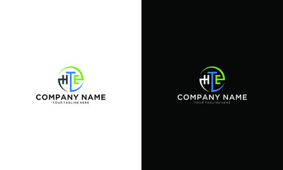 Modern HTE Letter Business Logo Design Alphabet Icon Vector Monogram
