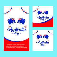 Obraz na płótnie Canvas Happy Australia day vector template. Design for digital banner or print.