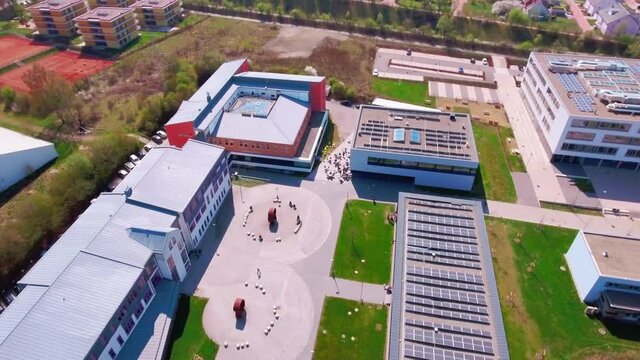 Drone flight over german college