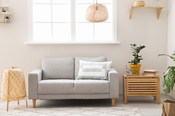 Interior of modern stylish living room with sofa