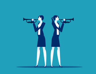 Business two people trumpet player. Musician stock illustration © zenzen