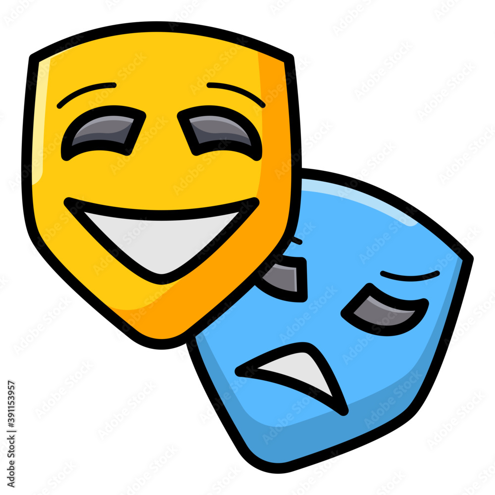 Sticker theater masks