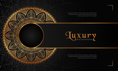 Luxury mandala background with floral ornament pattern. Hand drawn gold mandala design. Vector mandala template for decoration invitation, cards, wedding, logos, cover, brochure, flyer, banner.