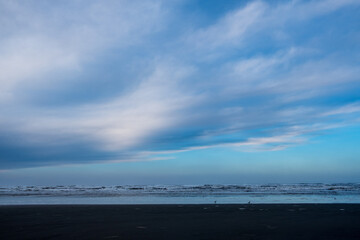 A cool cloudy morning over the Pacific Ocean