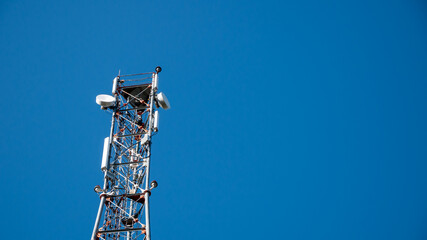 Antenna of Communication Building and blue sky