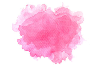pink splash of paint watercolor on paper.