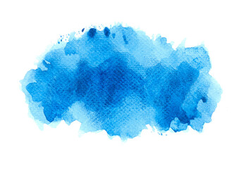blue watercolor splash of paint on white.
