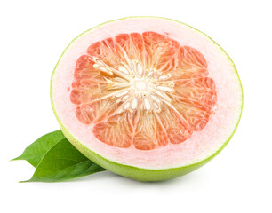 Grapefruit slice isolated on white background